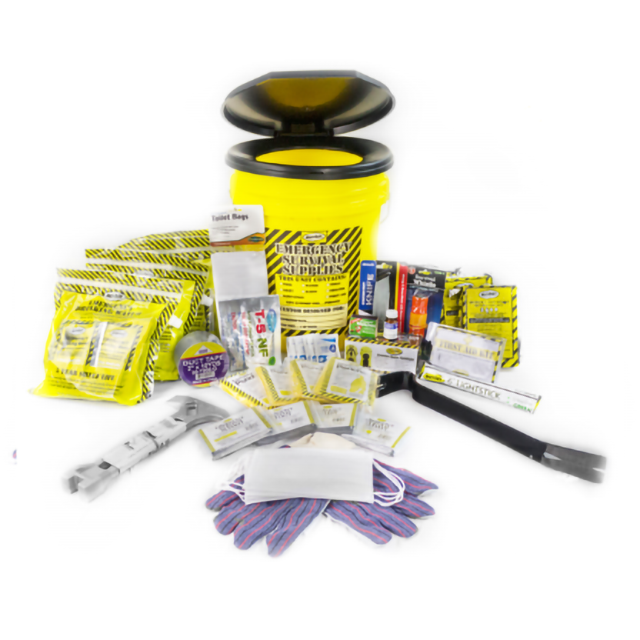 Deluxe - 4 Person - Earthquake Survival Honey Bucket Kit - KEX4P