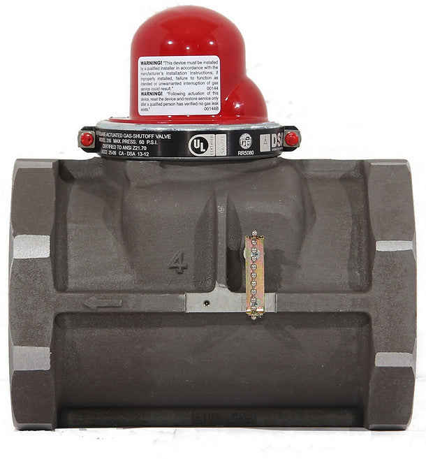 Automatic Seismic Earthquake Gas Shut Off Valve PSP (Formerly Koso) - 316 4" Horizontal