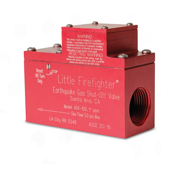 Little Firefighter Automatic Seismic Gas Shut-off Valve - AGV100 1" Horizontal