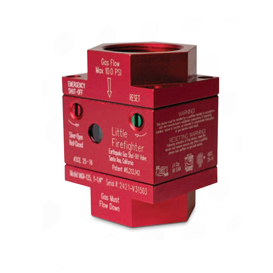 Little Firefighter Automatic Seismic Gas Shut-off Valve - VAGV125 1-1/4" Vertical Top Inlet