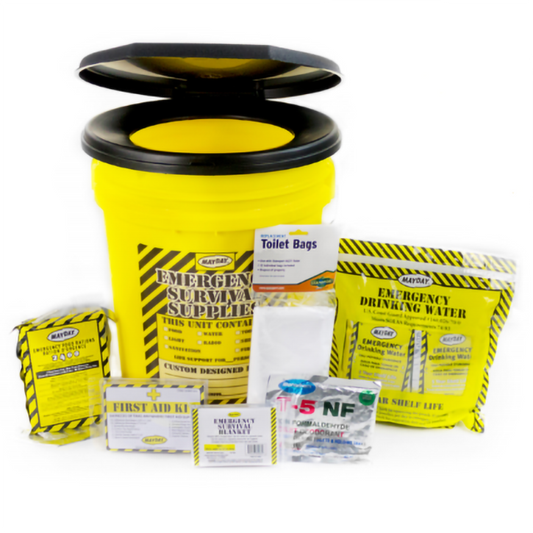 Earthquake Survival Economy Kit-1 Person - Honey Bucket - KEC1P