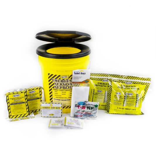 Earthquake Survival Economy Kit-2 Person - Honey Bucket - KEC2P