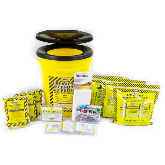 Earthquake Survival Economy Kit-3 Person - Honey Bucket - KEC3P