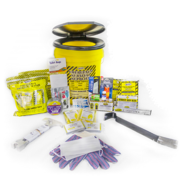 Deluxe - 2 Person - Earthquake Survival Honey Bucket Kit - KEX2P