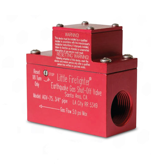 Little Firefighter Automatic Seismic Gas Shut-off Valve - AGV075 3/4" - Horizontal